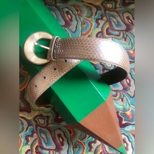 Pearly Moon Liz Claiborne Silver Snakeskin Belt